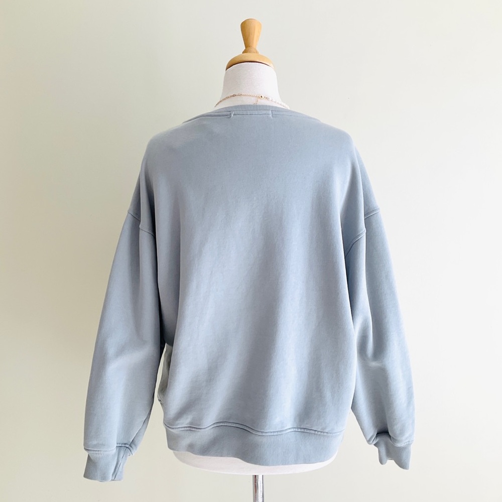 OAK + FORT Light Blue 'REFINED' Crewneck Sweatshirt - Picture 3 of 3
